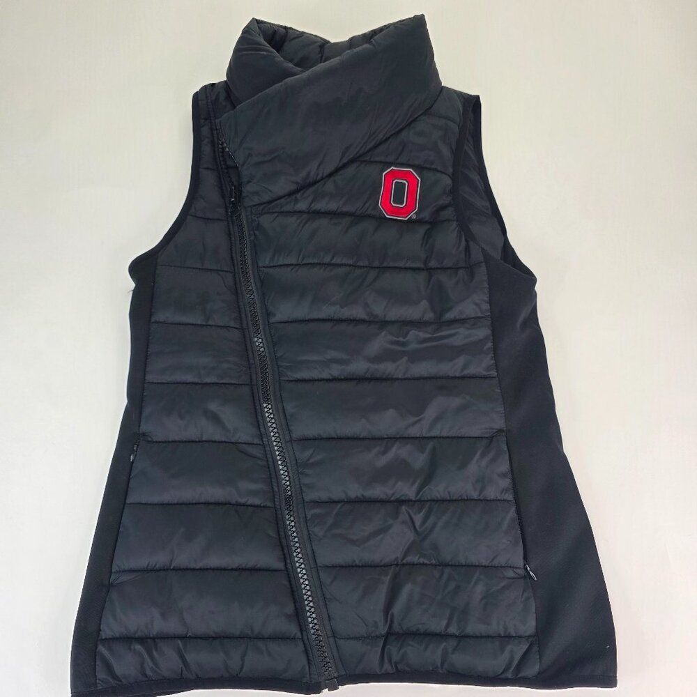 Scarlet & Gray Ohio State Buckeyes Side Zip Women's Puffer Vest - Medium
